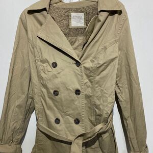 Sonoma Life+Style Women's Khaki Cotton Light Weight Trench Coat Large NWT